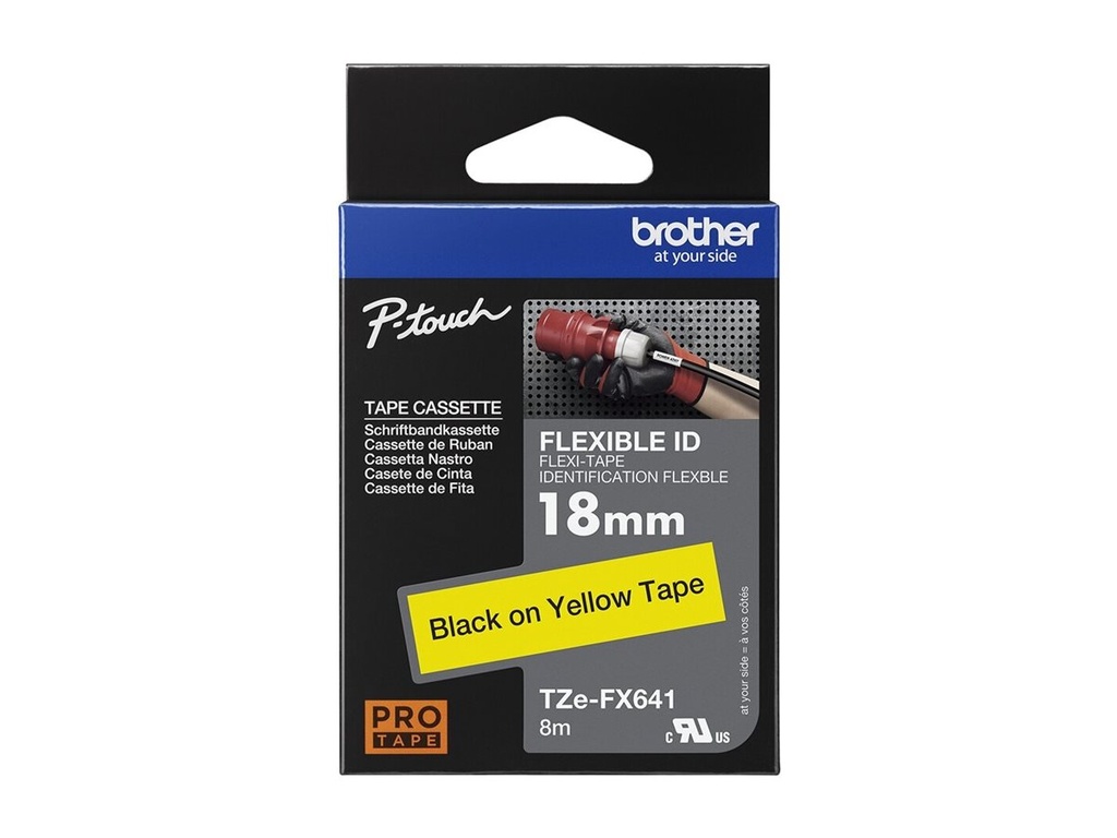 Brother TZe-FX641 - Schwarz auf Gelb - Rolle (1,8 cm x 8 m)