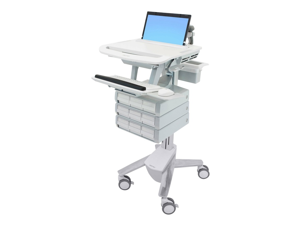 Ergotron Wagen - offene Architektur - für Notebook / PC-Ausrüstung - medizinisch - Kunststoff, Aluminium, verzinker Stahl - Grau, weiß, Polished Aluminum - Bildschirmgröße: bis zu 43,9 cm (17,3" Breitbild)