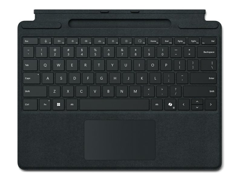 Microsoft Surface Pro Keyboard - Tastatur - mit Trackpad, Beschleunigungsmesser, Surface Slim Pen 2 Ablage- und Ladeschale - QWERTY - Spanisch - Schwarz - für Microsoft Surface Pro 8, Pro 8 for Business, Pro 9, Pro 9 for Business, Pro 10 for Business, Pro (11th Edition)