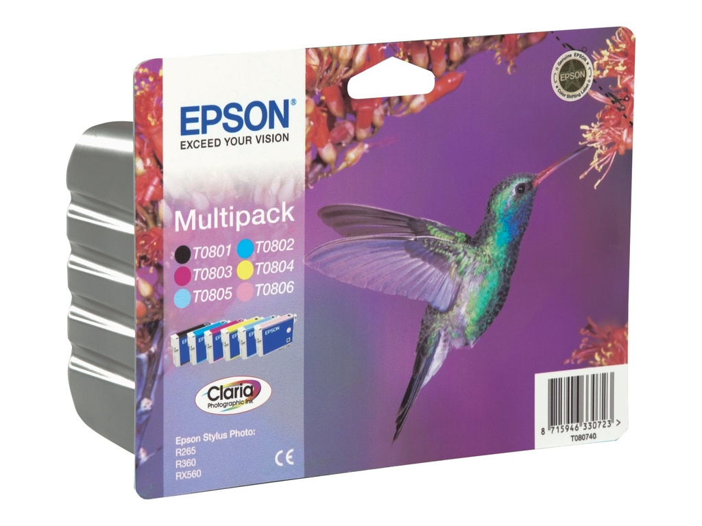 Epson T0807 Multipack - Schwarz, Gelb, Cyan