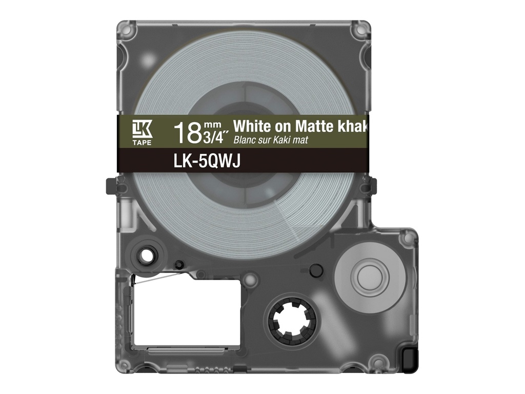 Epson LabelWorks LK-5QWJ - Weiß auf mattem Khaki - Rolle (1,8 cm x 8 m)