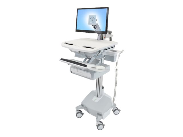 Ergotron Wagen (nur Laden) - offene Architektur - für LCD-Display / PC-Ausrüstung - verriegelbar - medizinisch - Kunststoff, Aluminium, verzinker Stahl - Bildschirmgröße: bis zu 61 cm (bis zu 24 Zoll)