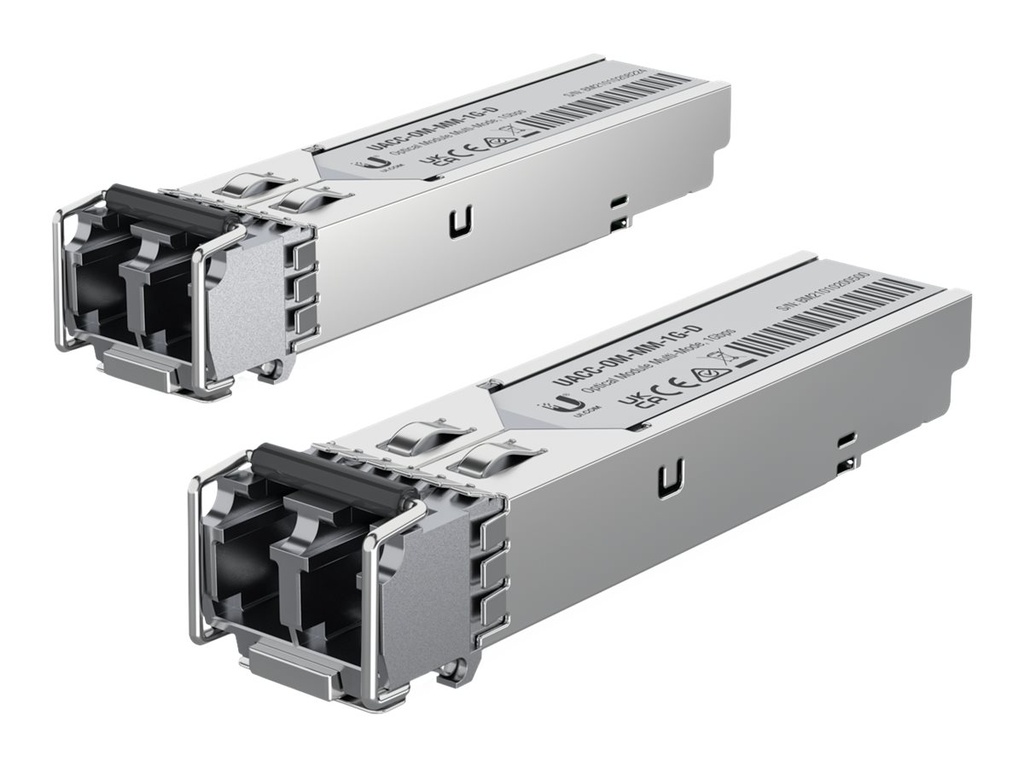 Ubiquiti UACC-OM-MM-1G-D - SFP (Mini-GBIC)-Transceiver-Modul - 1GbE - LC Single-Modus - bis zu 550 m - 850 nm (Packung mit 20)