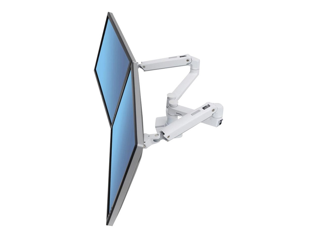 Ergotron LX Dual Side-by-Side Arm - Befestigungskit (Spannbefestigung für Tisch, Stange, 2 Gelenkarme, 2 Erweiterungsklammern, T-Halterung, Basis)
