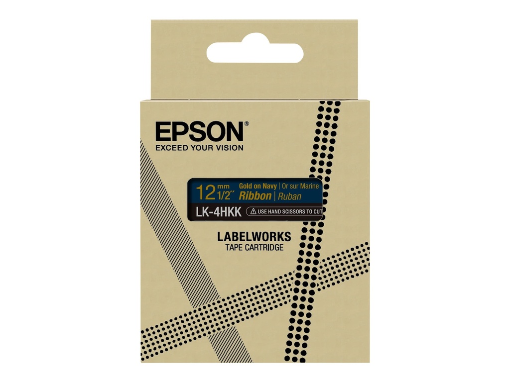 Epson LabelWorks LK-4HKK - Seidig - gold auf marineblau - Rolle (1,2 cm x 5 m)
