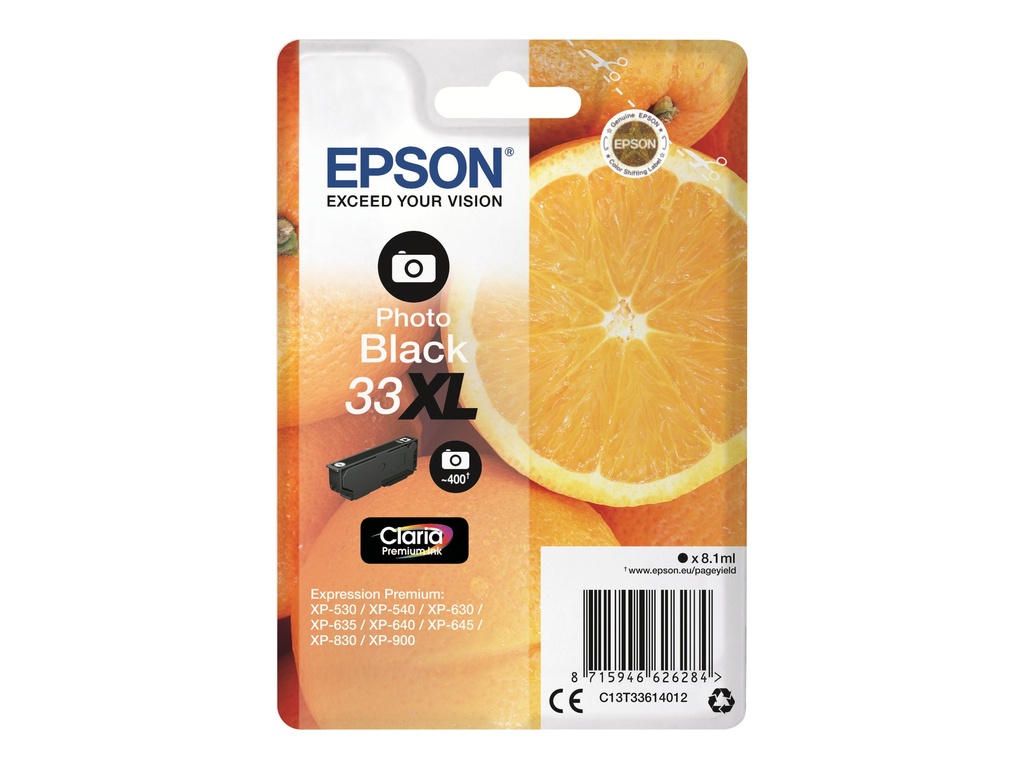 Epson 33XL - 8.1 ml - XL - Photo schwarz - original