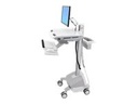Ergotron EMR Cart with LCD Arm, LiFe Powered - Wagen - für LCD-Display / PC-Ausrüstung - Kunststoff, Aluminium, verzinker Stahl - Grau, weiß, Polished Aluminum - Bildschirmgröße: bis zu 55,9 cm (bis zu 22 Zoll)