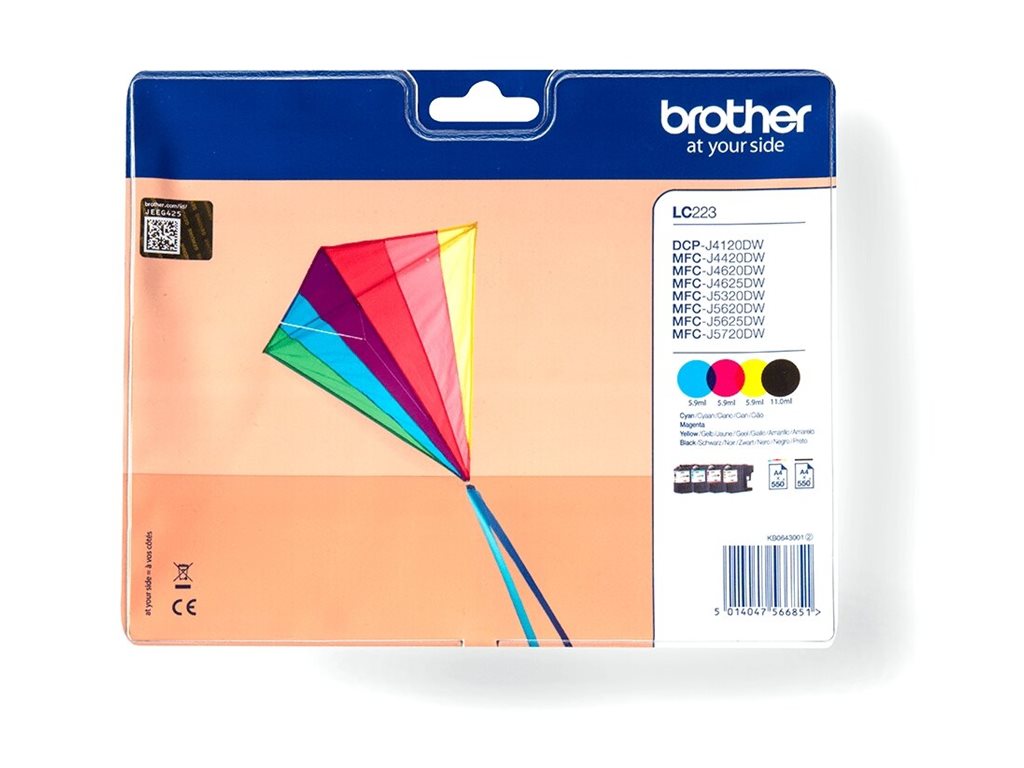 Brother LC223 - 4er-Pack - Schwarz, Gelb, Cyan
