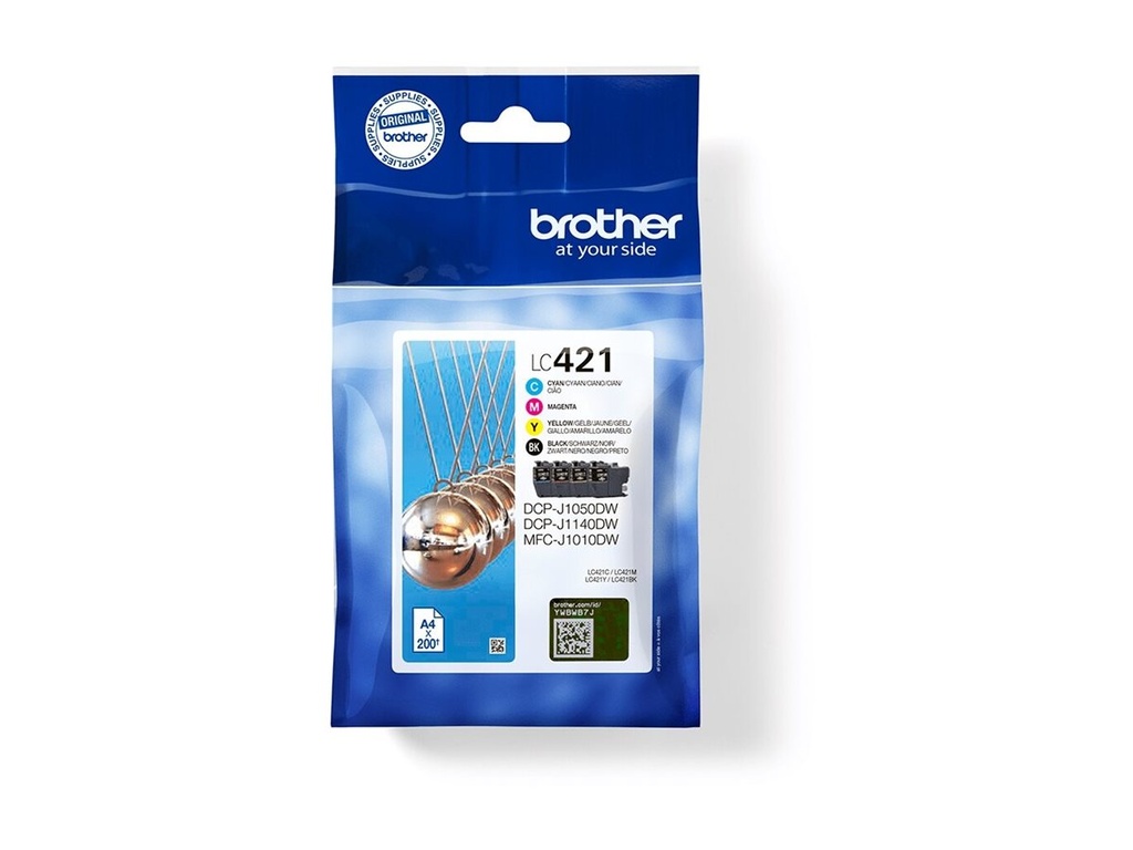Brother LC421 - 4er-Pack - Schwarz, Gelb, Cyan