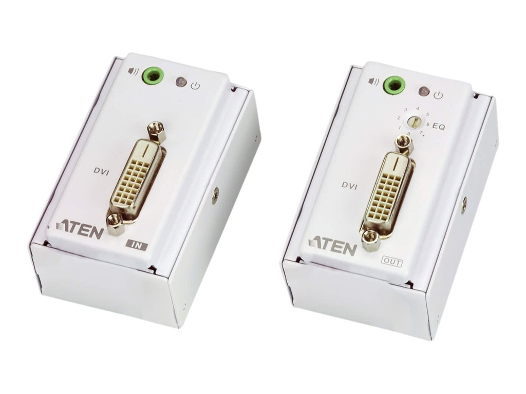ATEN VanCryst VE607 DVI/Audio Cat 5 Extender with MK Wall Plate, Transmitter & Receiver