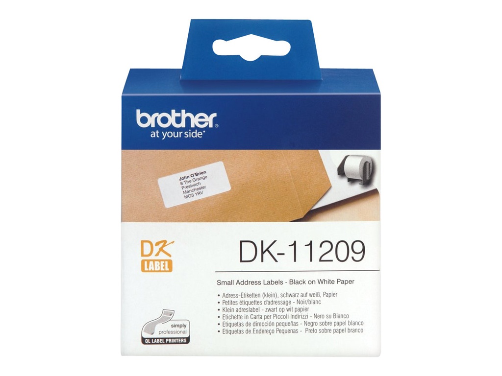 Brother DK-11209 - Schwarz auf Weiß - 800 Adressetiketten