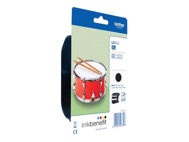 Brother LC22UBK - XL - Schwarz - original - Tintenpatrone