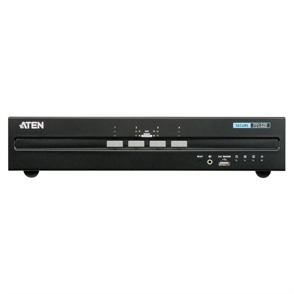 ATEN 4-Port USB DVI Dual Display Secure KVM Switch (PSS PP v3.0 konform) - 3840 x 2160 Pixel - 4K Ultra HD - 7,8 W - Schwarz
