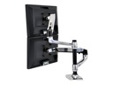 Ergotron LX - Befestigungskit (Spannbefestigung für Tisch, Tischplattenbohrung, Stange, 2 Gelenkarme, 2 Erweiterungsklammern, Notebook-Ablage) - für 2 LCD-Displays oder LCD-Display und Notebook - Polished Aluminum - Bildschirmgröße: bis zu 61 cm (bis zu 24 Zoll)