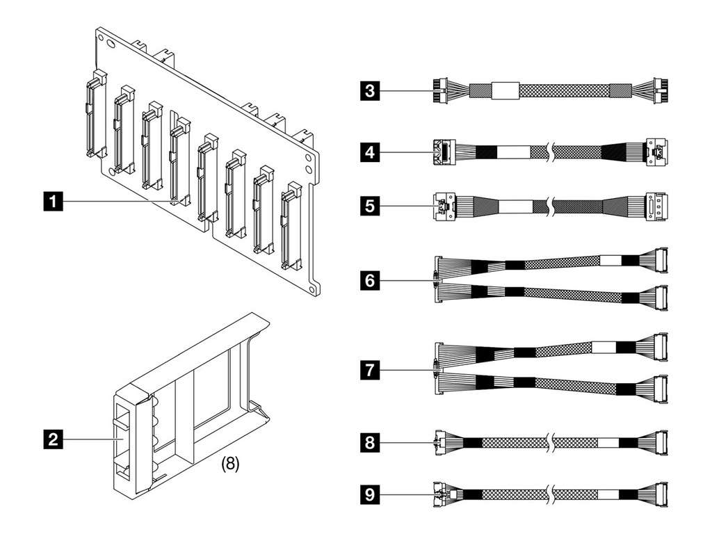 Lenovo Server 8 x 2,5" AnyBay Backplane-Kit