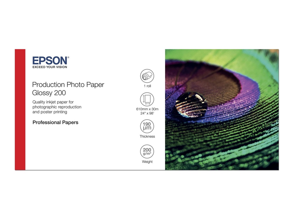 Epson Production - Polyethylen (PE) - glänzend - mikroporös - 200 Mikron - Rolle (60,96 cm x 30 m)