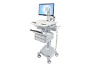 Ergotron Wagen - offene Architektur - für LCD-Display / PC-Ausrüstung - medizinisch - Kunststoff, Aluminium, verzinker Stahl - Grau, weiß, Polished Aluminum - Bildschirmgröße: bis zu 61 cm (bis zu 24 Zoll)
