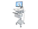 Ergotron Wagen - offene Architektur - für LCD-Display / PC-Ausrüstung - medizinisch - Aluminium, verzinker Stahl, hochwertiger Kunststoff - Grau, weiß, Polished Aluminum - Bildschirmgröße: bis zu 61 cm (bis zu 24 Zoll)