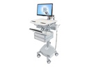 Ergotron Wagen - offene Architektur - für LCD-Display / PC-Ausrüstung - medizinisch - Aluminium, verzinker Stahl, hochwertiger Kunststoff - Grau, weiß, Polished Aluminum - Bildschirmgröße: bis zu 61 cm (bis zu 24 Zoll)