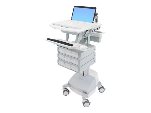 Ergotron Wagen - offene Architektur - für Notebook/Tastatur/Maus - medizinisch - Aluminium, verzinker Stahl, hochwertiger Kunststoff - Grau, weiß, Polished Aluminum - Bildschirmgröße: bis zu 43,9 cm (17,3" Breitbild)