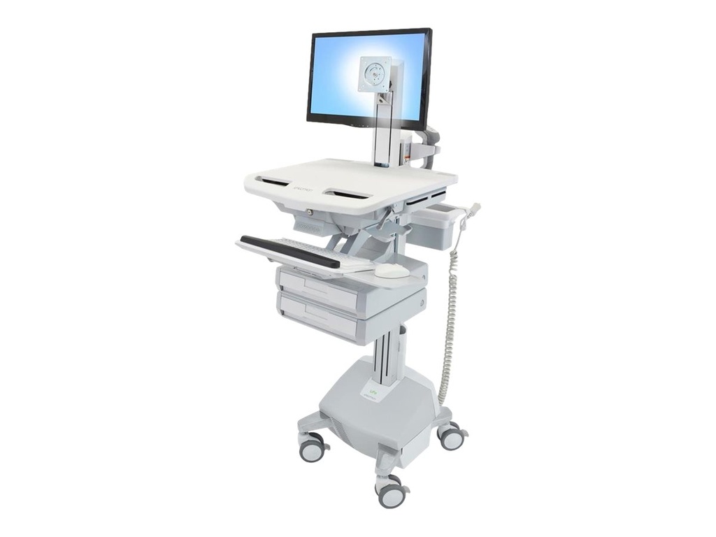 Ergotron StyleView SV44 Series - Wagen (nur Laden) - offene Architektur - für LCD-Display / PC-Ausrüstung - verriegelbar - medizinisch - Aluminium, verzinker Stahl, hochwertiger Kunststoff - Bildschirmgröße: bis zu 61 cm (bis zu 24 Zoll)