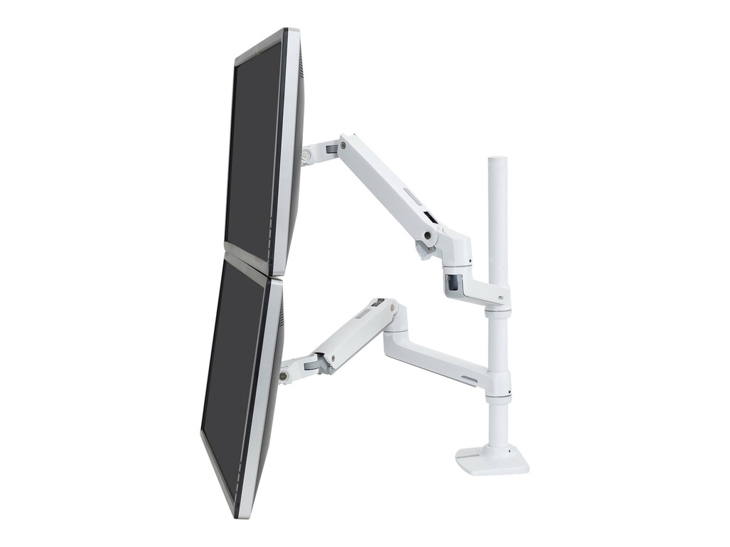 Ergotron LX - Befestigungskit (Doppelarm, hohe Säule) - für 2 LCD-Displays - Aluminium - weiß - Bildschirmgröße: bis zu 101,6 cm (bis zu 40 Zoll)