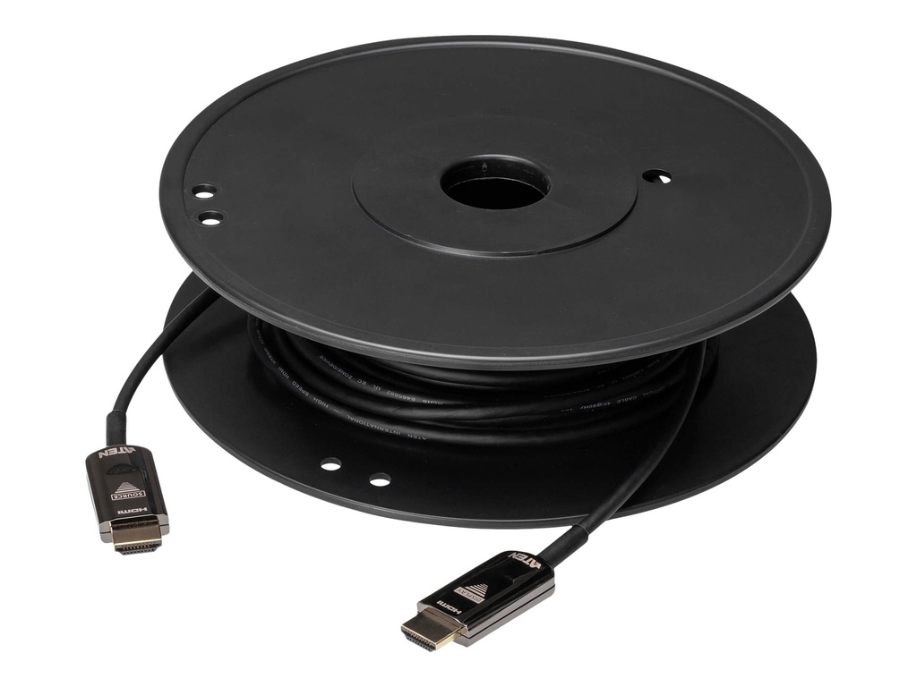 ATEN VanCryst VE781010 - HDMI-Kabel - HDMI männlich zu HDMI männlich - 10 m - Hybrid Kupfer/Kohlefaser - Schwarz - 4K Unterstützung, Active Optical Cable (AOC)