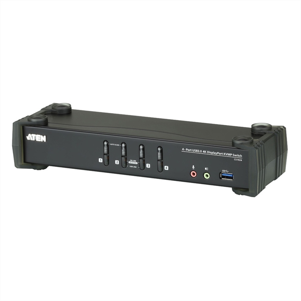 ATEN Umschalter Tastatur/Video/Maus (KVM)-Switch Schwarz