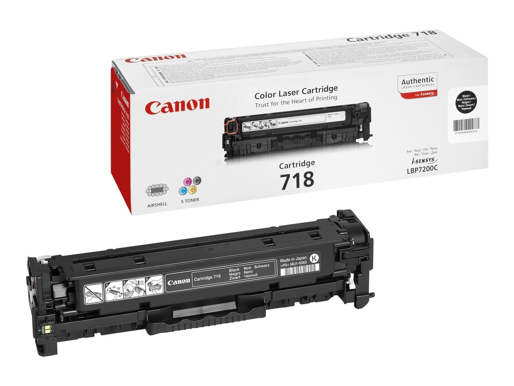 Canon 718 Black - Schwarz - original - Tonerpatrone