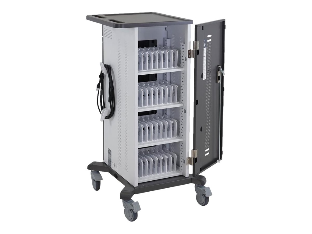 Ergotron YES35 - Wagen (nur Laden) - für 35 Mobilgeräte - verriegelbar - Grau, weiß - Bildschirmgröße: 25.4 cm (bis zu 10")