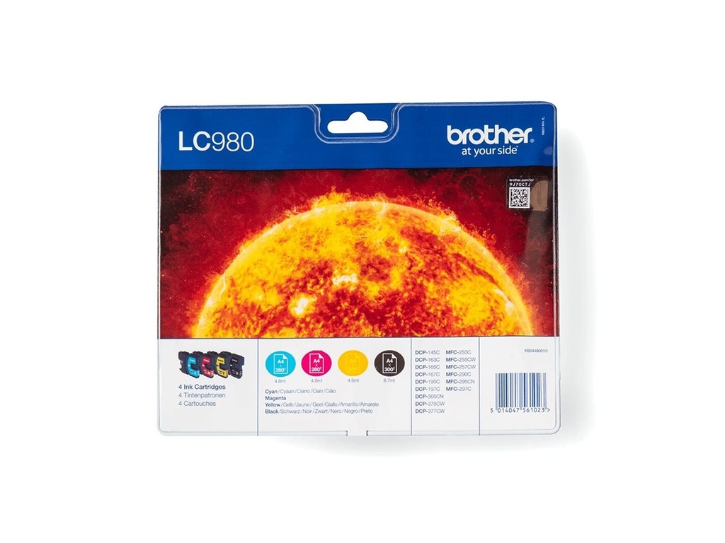 Brother LC980VALBPDR - 4er-Pack - Schwarz, Gelb, Cyan, Magenta