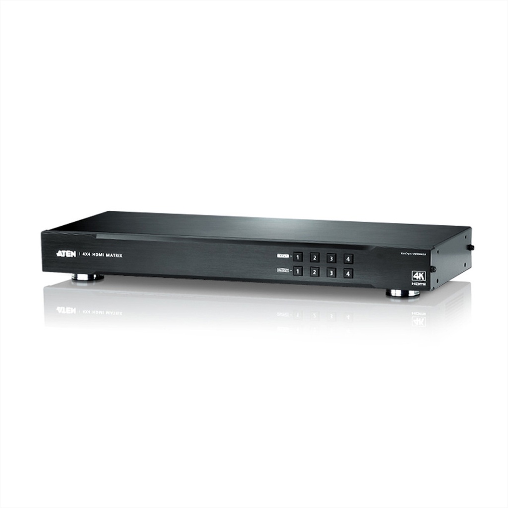 ATEN 4 x 4 4K HDMI Audio/Video Matrix Switch - Umschalter - 4-Port