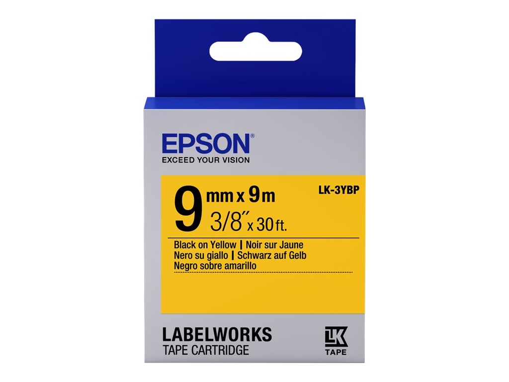 Epson LabelWorks LK-3YBP - Schwarz auf Gelb - Rolle (0,9 cm x 9 m)