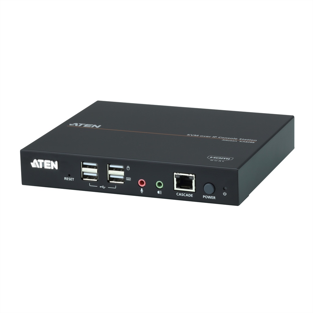ATEN KA8288 Dual HDMI KVM Konsolenstation over IP - KVM-Umschalter - RS-232