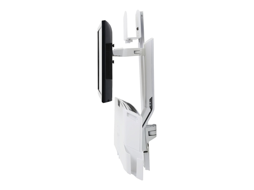 Ergotron SV Combo System with Worksurface & Pan, Small CPU Holder - Befestigungskit (CPU-Halter, Handgelenkkissen, Wandmontagehalterung, Schienenmontage Halterungsset, Mausablage zum Herausziehen, Monitorhalterung, Ablage für Barcode-Scanner und Maus, Combo Schwenkarm, Arbeitsfläche mit Tastaturablage)