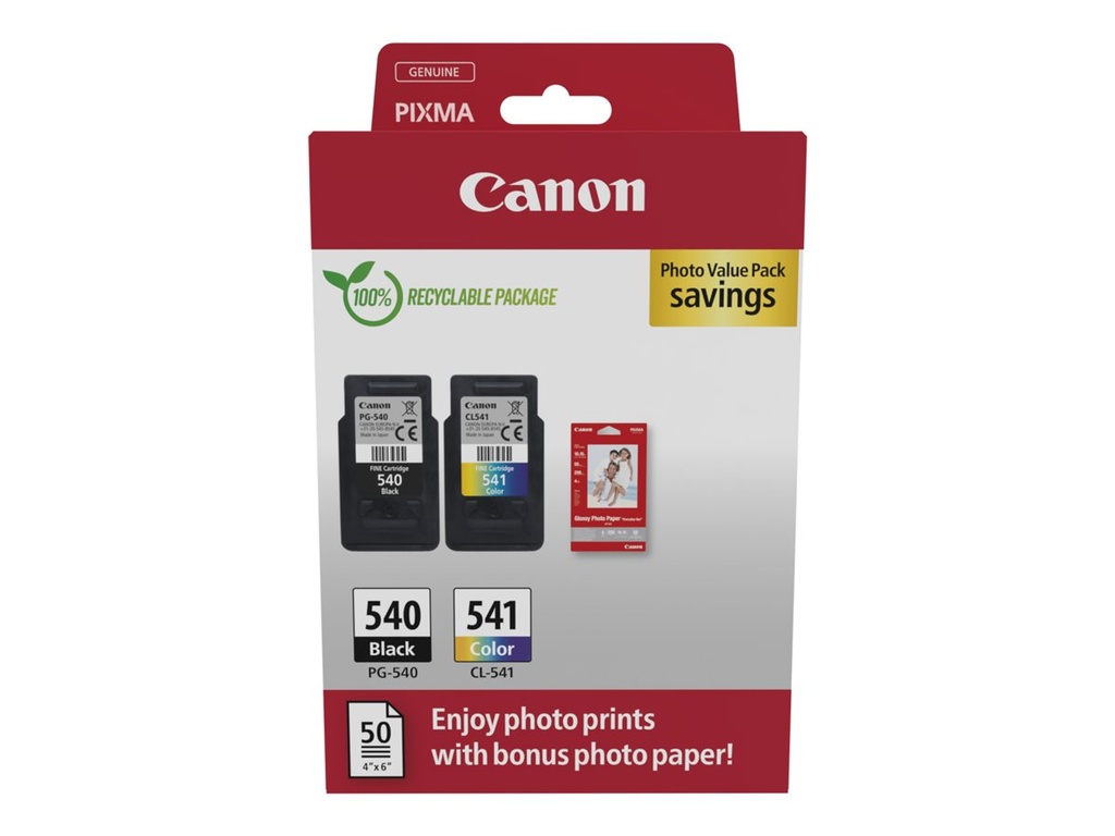 Canon PG-540/CL-541 Photo Value Pack - Glänzend - 2er-Pack - Farbe (Cyan, Magenta, Gelb)