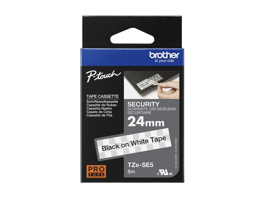 Brother TZe-SE5 - Schwarz auf Weiß - Rolle (2,4 cm x 8 m)