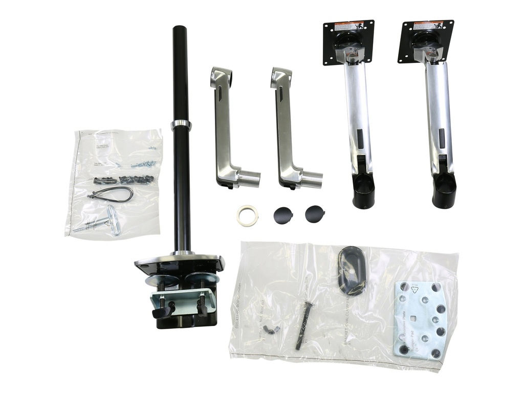 Ergotron LX - Befestigungskit (Doppelarm, hohe Säule) - für 2 LCD-Displays - Aluminium, Stahl - poliertes Aluminium mit schwarzen Akzenten - Bildschirmgröße: bis zu 101,6 cm (bis zu 40 Zoll)