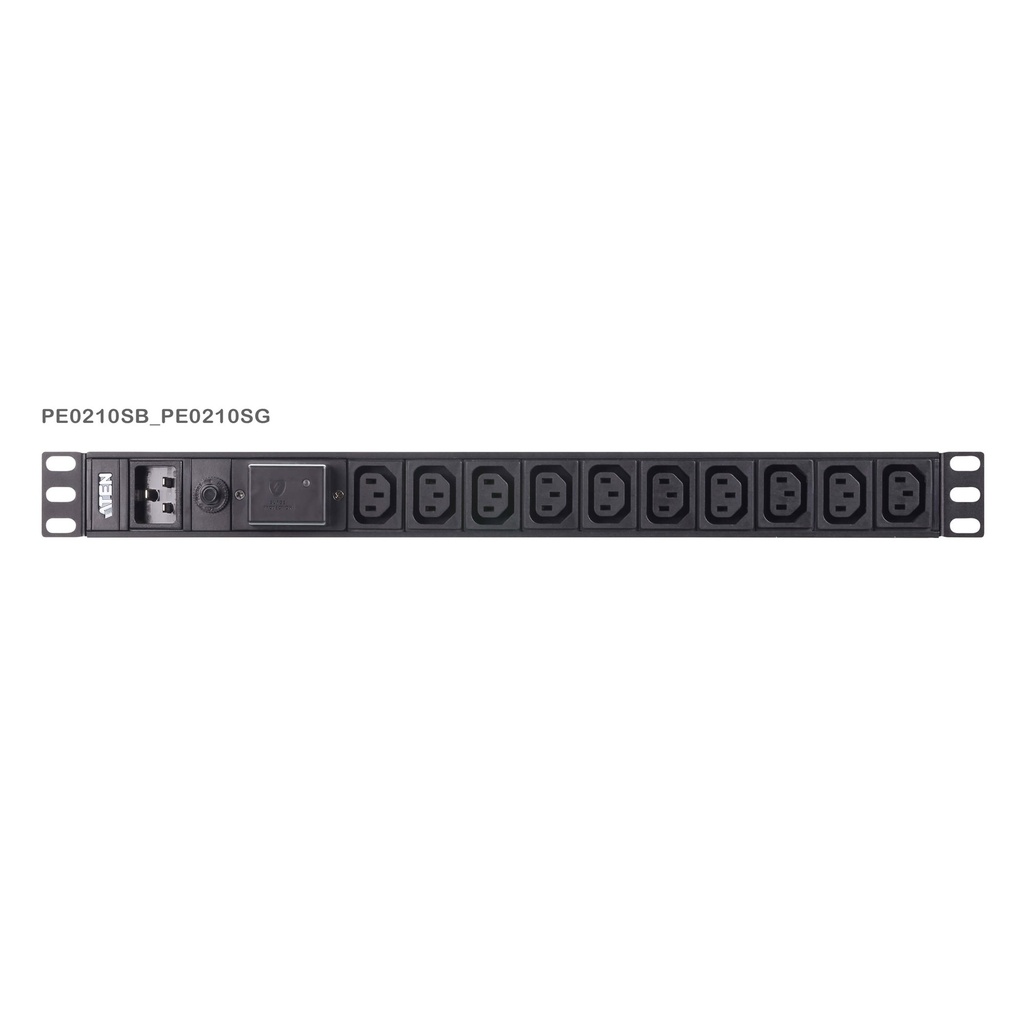 ATEN PE0210SG 1U 16A Basic PDU 10 Port - (Offline-) USV - 19"