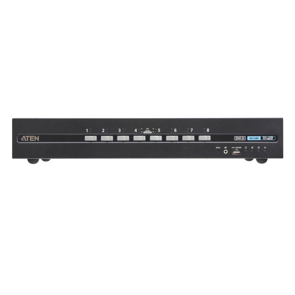 ATEN CS1148D4C USB 4K DVI Dual Display Secure KVM mit Card Reader - KVM-Umschalter - 8-Port