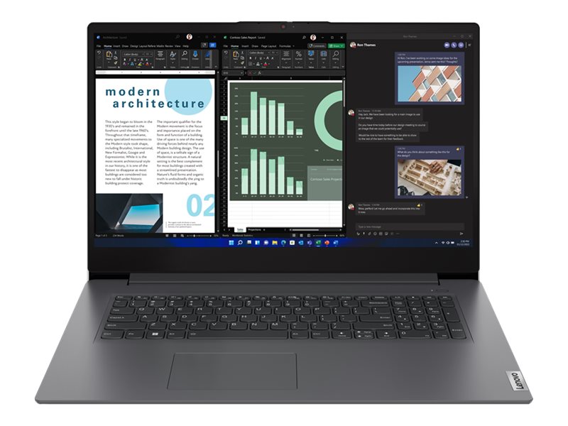 Lenovo V17 G4 IRU 83A2 - 180°-Scharnierdesign - Intel U-Series U300 / 1.2 GHz - Win 11 Home - UHD Graphics - 8 GB RAM - 512 GB SSD NVMe - 43.9 cm (17.3")