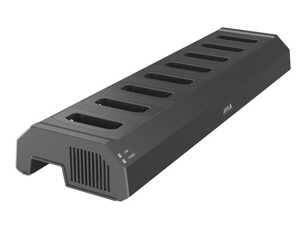 Axis W703 - Station zum Laden und Synchronisieren - 80 Watt - 8 Ausgabeanschlussstellen (Steckverbinder für Bodycam)