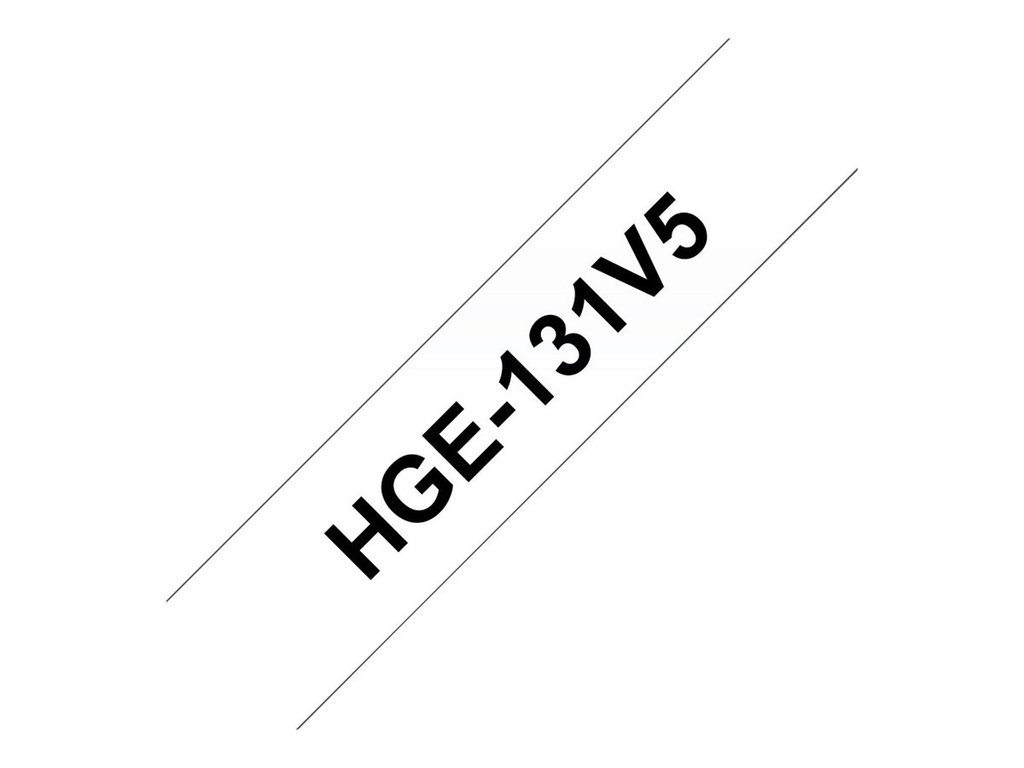 Brother HGE-131V5 - Schwarz auf durchsichtig - Rolle (1,2 cm x 8 m)