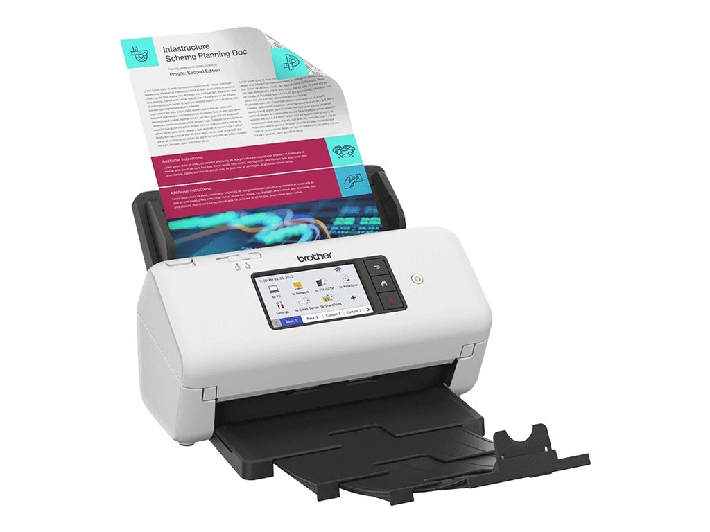 Brother ADS-4700W - Dokumentenscanner - Dual CIS - Duplex - A4 - 600 dpi x 600 dpi - bis zu 40 Seiten/Min. (einfarbig)