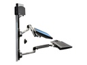 Ergotron LX - Befestigungskit (CPU-Halter, Maushalterung, 2 Schienenabdeckungen, Tastaturarm, 2 Kabelkanäle, Handgelenkkissen, Wandschiene 10", Wandschiene 34", Display-Befestigung, Mauspad) - für LCD-Display / PC-Ausrüstung - kleiner CPU-Halter - Schwarz, Polished Aluminum - Bildschirmgröße: bis zu 81,3 cm (bis zu 32 Zoll)