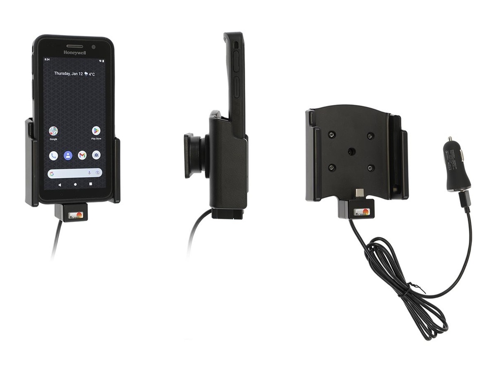 Brodit Kfz-Ladeschale - aktiv, mit USB-Kabel und Zigarettenanzünder-Adapter + Kfz-Netzteil - 3 A - QC 3.0 - 2 Ausgabeanschlussstellen (USB, USB Typ A)