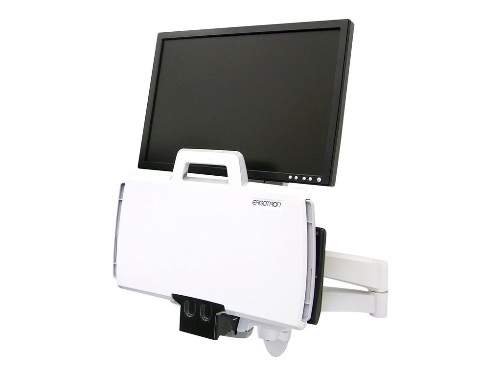 Ergotron 200 Series - Befestigungskit (Gelenkarm, Tastaturablage mit linker/rechter Mausablage, Barcode-Scanner-Halter) - für LCD-Display / PC-Ausrüstung - Stahl - weiß - Bildschirmgröße: bis zu 61 cm (bis zu 24 Zoll)