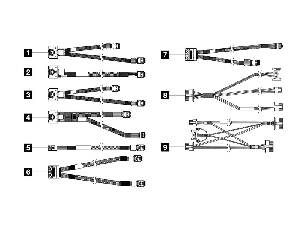Lenovo SATA- / SAS-Kabelsatz - für 2,5" Chassis