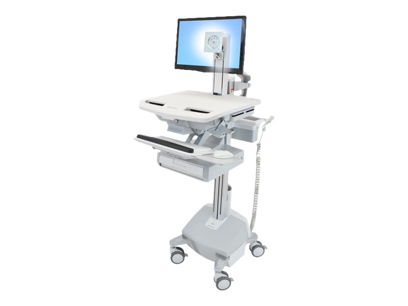 Ergotron Wagen - für LCD-Display / PC-Ausrüstung - Kunststoff, Aluminium, verzinker Stahl - Grau, weiß, Polished Aluminum - Bildschirmgröße: bis zu 55,9 cm (bis zu 22 Zoll)