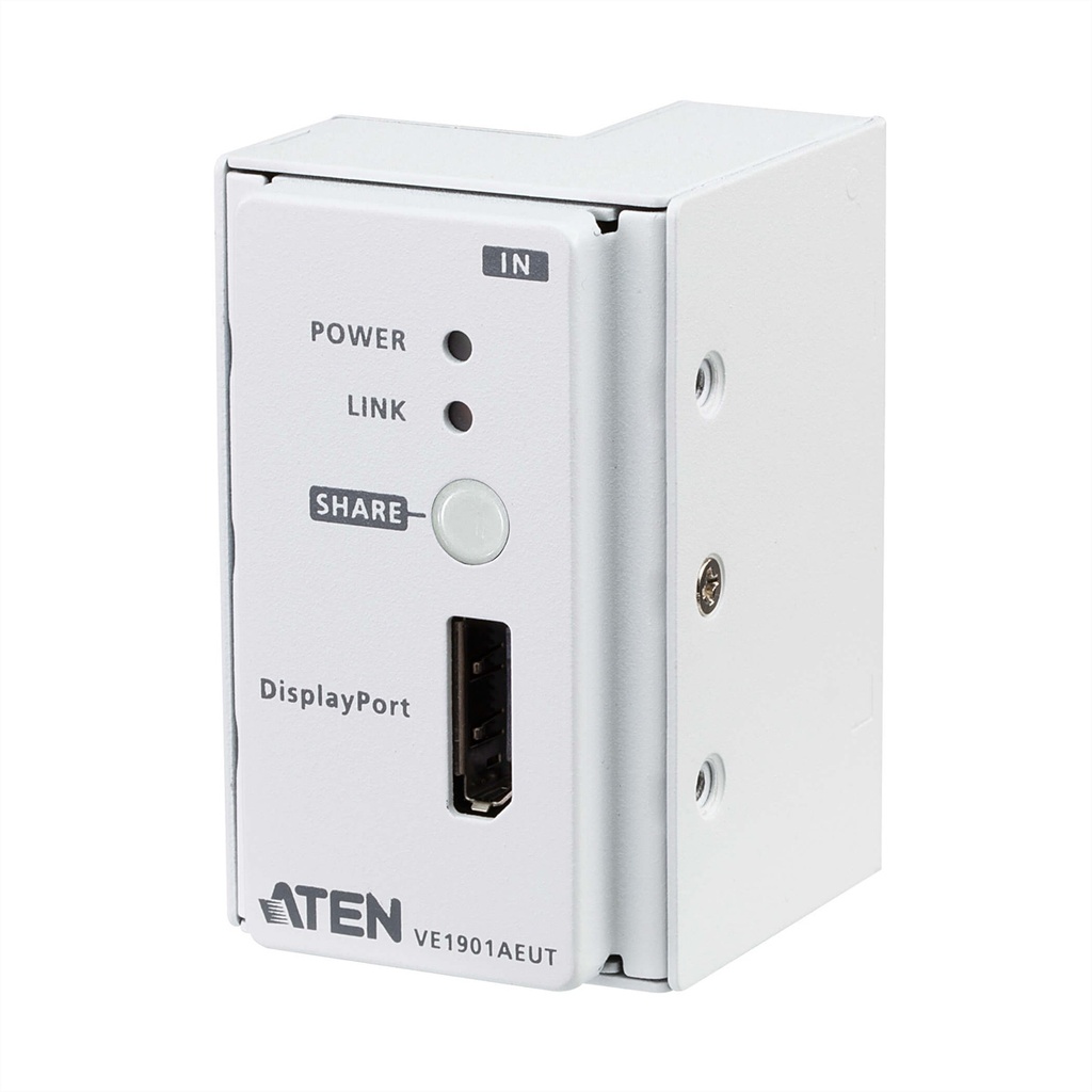 ATEN DisplayPort HDBaseT-Lite Sender mit EU-Wandplatte / PoH - 4096 x 2160 Pixel - AV-Sender - 60 m - Kabelgebunden - Weiß - HDCP